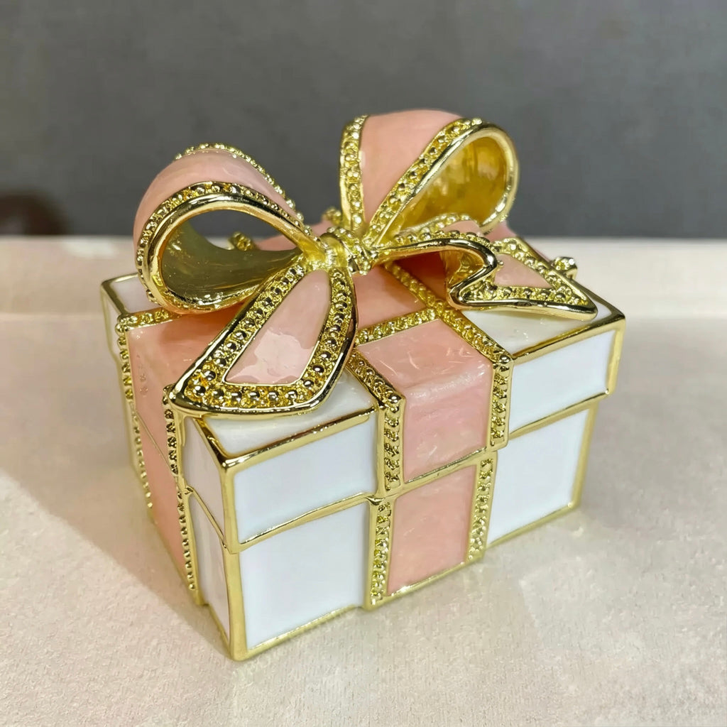Enamel Bow Jewelry Box