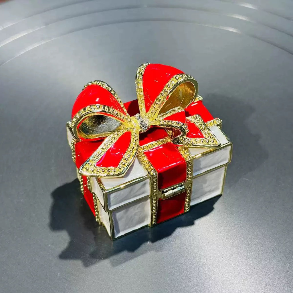 Enamel Bow Jewelry Box
