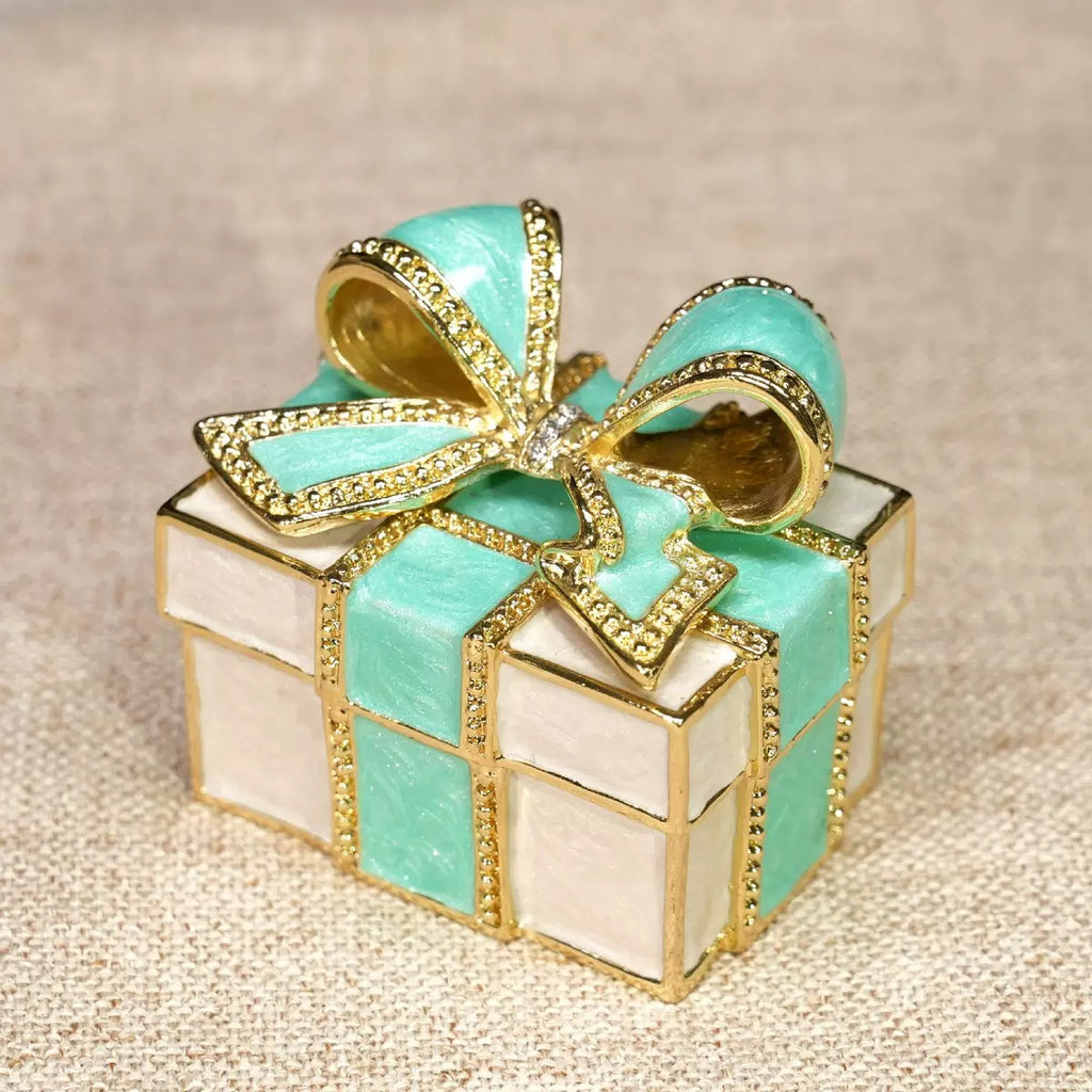 Enamel Bow Jewelry Box
