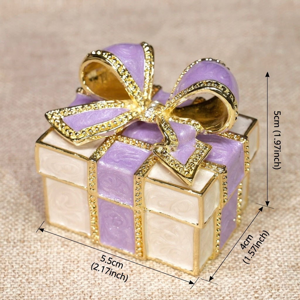 Enamel Bow Jewelry Box